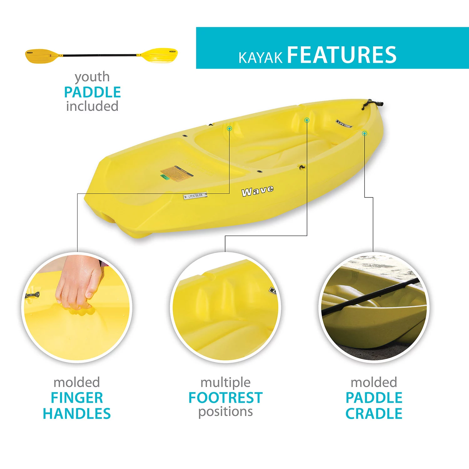Lifetime Wave 6' Youth Kayak (Yellow)