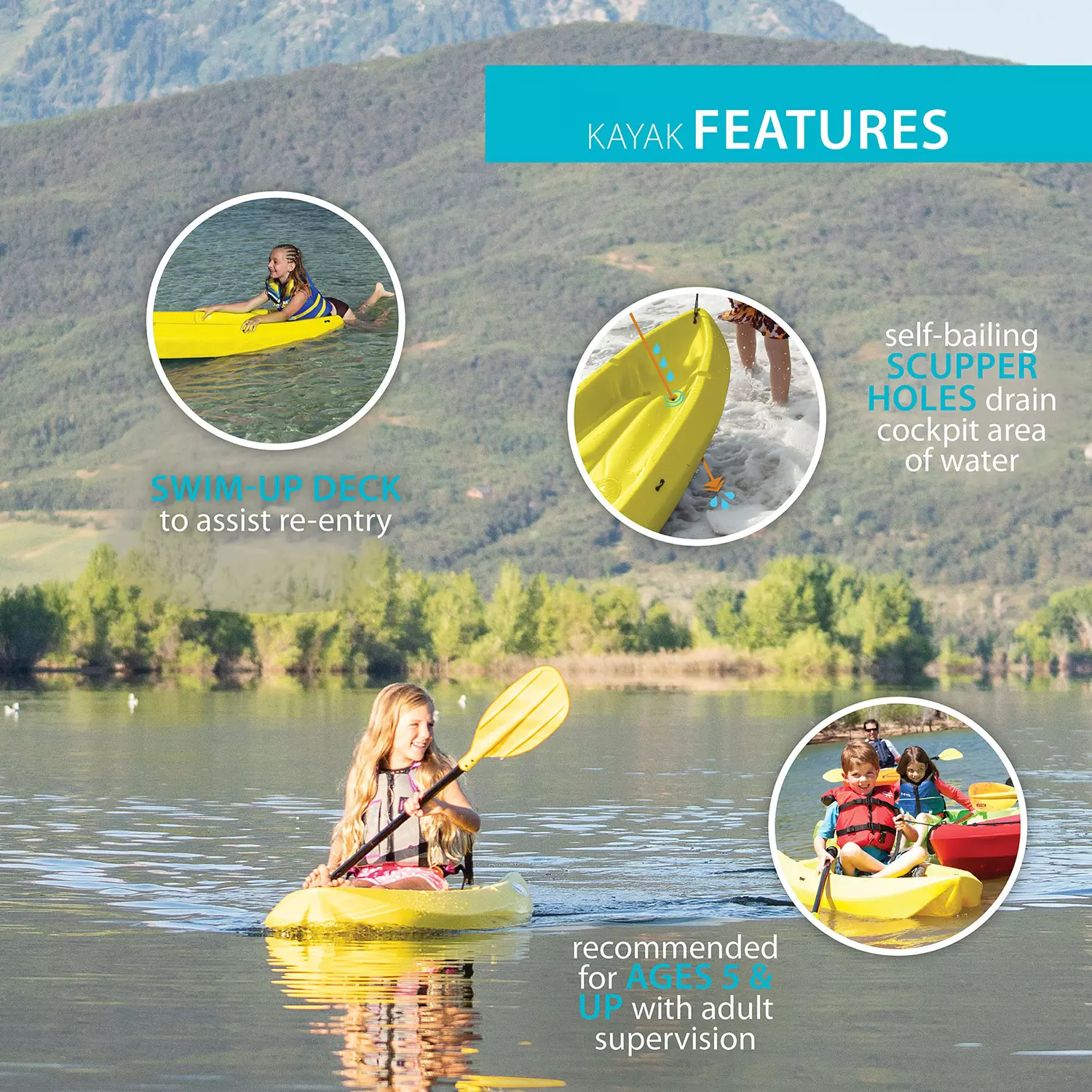Lifetime Wave 6' Youth Kayak (Yellow)