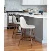 Lumisource Pebble 24 in. Walnut and Beige Counter Stool (Set of 2)
