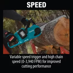 Makita XCU04CM 18-Volt X2 (36V) LXT Lithium-Ion Brushless Cordless 16 in. Electric Chain Saw Kit (4.0Ah)