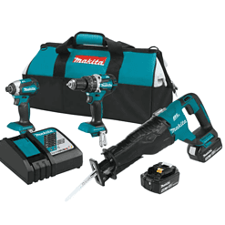 Makita XT328M 18V LXT Lithium-Ion Brushless Cordless Combo Kit (3-Tool) with (2) 4.0 Ah Batteries, Rapid Charger, and Tool Bag