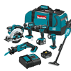 Makita XT614SX1 18V Lithium-Ion Cordless 6-Piece Kit (Drill-Driver/ Impact Driver/ Circular Saw/ Recipro Saw/ Vacuum/ Light) 3.0Ah