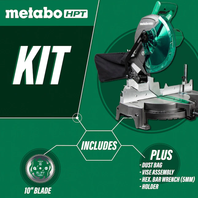 Metabo HPT Miter Saw C10FCGSM 10-in Single Bevel Compound Corded Miter Saw - Image 3