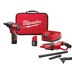 Milwaukee 2401-22-0850-20 M12 12-Volt Lithium-Ion Cordless 1/4 in. Hex Screwdriver Kit with M12 Lithium-Ion Cordless Compact Vacuum