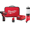 Milwaukee 2401-22-2362-20 M12 12-Volt Li-Ion Cordless 1/4 in. Hex Screwdriver Kit with M12 400 Lumens LED Lantern/Trouble Light with USB Charging