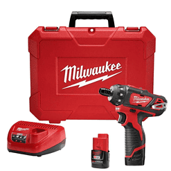 Milwaukee 2406-22 M12 12-Volt Lithium-Ion Cordless 1/4 in. Hex 2-Speed Screwdriver Kit with Two 1.5 Ah Batteries and Hard Case