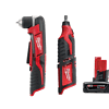 Milwaukee 2415-20-2460-20-48-11-2460 M12 12V Lithium-Ion Cordless 3/8 in. Right Angle Drill with M12 Rotary Tool and 6.0 Ah XC Battery Pack