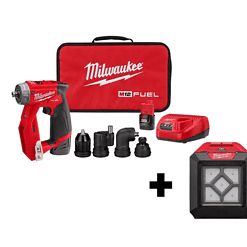 Milwaukee 2505-22-2364-20 M12 FUEL 12V Lithium-Ion Brushless Cordless 4-in-1 Installation 3/8 in. Drill Driver Kit W/ M12 Flood Light