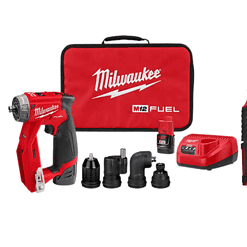 Milwaukee 2505-22-2460-20 M12 FUEL 12V Lithium-Ion Brushless Cordless 4-in-1 Installation 3/8 in. Drill Driver Kit with M12 Rotary Tool