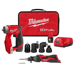 Milwaukee 2505-22-2488-20 M12 FUEL 12-Volt Lithium-Ion Brushless Cordless 4-in-1 Installation 3/8 in. Drill Driver Kit with M12 Soldering Iron