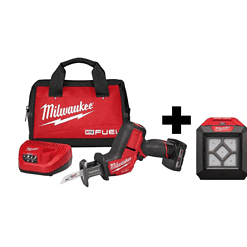 Milwaukee 2520-21XC-2364-20 M12 FUEL 12V Lithium-Ion Cordless HACKZALL Reciprocating Saw Kit with M12 Compact Flood Light (Tool-Only)