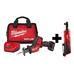 Milwaukee 2520-21XC-2457-20 M12 FUEL 12-Volt Lithium-Ion Brushless Cordless HACKZALL Reciprocating Saw Kit W/ M12 3/8 in. Ratchet