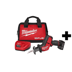 Milwaukee 2520-21XC-2460-20 M12 FUEL 12-Volt Lithium-Ion Brushless Cordless HACKZALL Reciprocating Saw Kit with M12 Rotary Tool