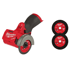 Milwaukee 2522-20-49-94-3000-49-94-3000 M12 FUEL 12-Volt 3 in. Lithium-Ion Brushless Cordless Cut Off Saw (Tool-Only) with 3 in. Metal Cut Off Wheels (6-Pack)