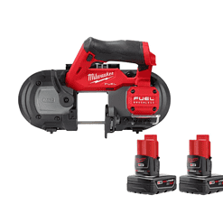 Milwaukee Band Saw 2529-20-48-11-2412 M12 FUEL 12V Lithium-Ion Cordless Compact With 3.0 Ah Battery Pack (2-Pack)