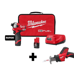 Milwaukee 2551-22-2420-20 M12 FUEL SURGE 12V Lithium-Ion Brushless Cordless 1/4 in. Hex Impact Driver Kit W/ M12 HACKZALL