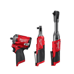 Milwaukee 2554-20-2567-20-2560-20 M12 FUEL 12V Li-Ion Cordless 3/8 in. Impact Wrench w/3/8 in. High Speed Ratchet and 3/8 in. Extended Reach Ratchet