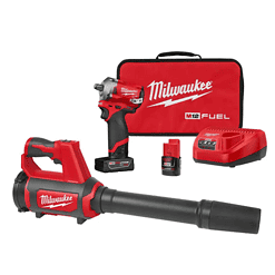 Milwaukee 2555-22-0852-20 M12 FUEL 12V Lithium-Ion Brushless Cordless Stubby 1/2 in. Impact Wrench Kit with Compact Spot Blower