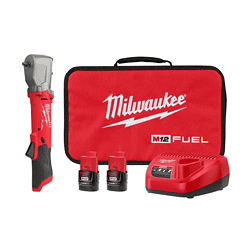 Milwaukee 2564-22 M12 FUEL 12V Lithium-Ion Brushless Cordless 3/8 in. Right Angle Impact Wrench Kit with Two 2.0 Ah Batteries