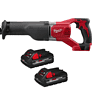 Milwaukee 2621-20-48-11-1837 M18 18V Lithium-Ion Cordless SAWZALL Reciprocating Saw with Two 3.0Ah Batteries