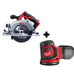 Milwaukee 2630-20-2648-20 M18 18V Lithium-Ion Cordless 6-1/2 in. Circular Saw with M18 5 in. Random Orbit Sander