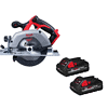 Milwaukee 2630-20-48-11-1837 M18 18V Lithium-Ion Cordless 6-1/2 in. Circular Saw with Two 3.0 Ah Batteries