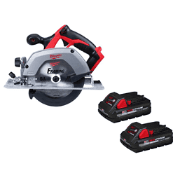 Milwaukee 2630-20-48-11-1837 M18 18V Lithium-Ion Cordless 6-1/2 in. Circular Saw with Two 3.0 Ah Batteries