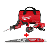 Milwaukee 2719-21-48-00-5226 M18 FUEL 18V Lithium-Ion Brushless Cordless HACKZALL Reciprocating Saw Kit with Carbide Teeth AX SAWZALL Blade