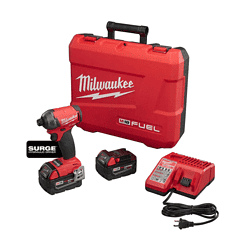 Milwaukee 2760-22 M18 FUEL SURGE 18V Lithium-Ion Brushless Cordless 1/4 in. Hex Impact Driver Compact Kit with Two 5.0 Ah Batteries