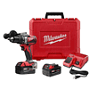 Milwaukee 2902-22 M18 18-Volt Lithium-Ion Brushless Cordless 1/2 in. Compact Hammer Drill/Driver Kit w/Two 4.0Ah Batteries and Hard Case