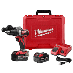 Milwaukee 2902-22 M18 18-Volt Lithium-Ion Brushless Cordless 1/2 in. Compact Hammer Drill/Driver Kit w/Two 4.0Ah Batteries and Hard Case