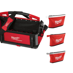 Milwaukee 48-22-8320-48-22-8193 20 in. PACKOUT Tote with Zipper Tool Bags in Multi-Color (3-Pack)