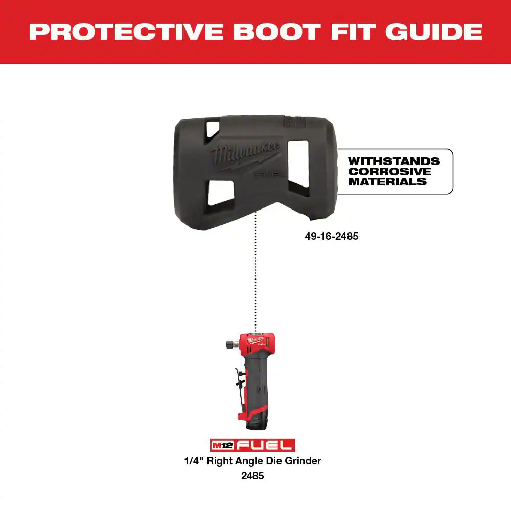 Milwaukee 2485-22 M12 FUEL 12-Volt Lithium-Ion Brushless Cordless 1/4 in. Right Angle Die Grinder Kit w/ (2) 2.0Ah Batteries