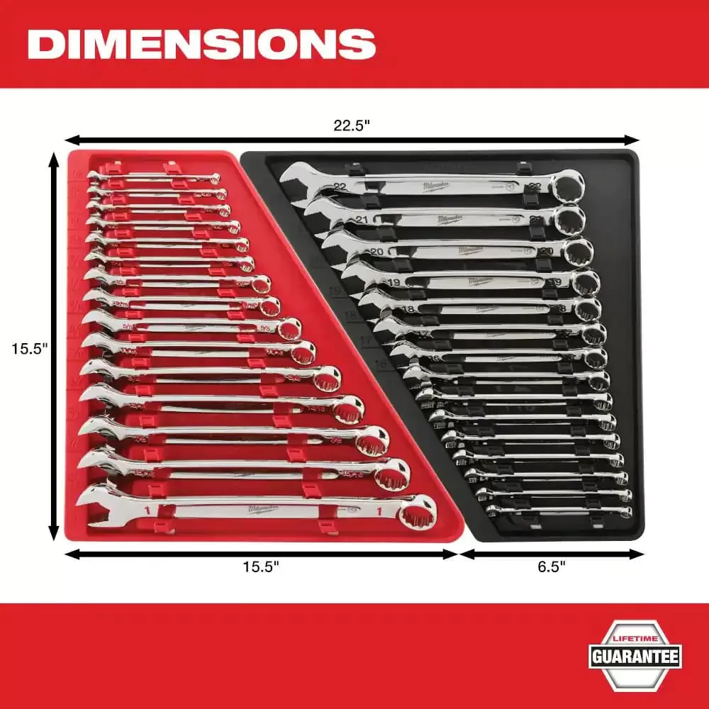 Milwaukee MLW48-22-9415 Combination SAE Wrench Mechanics Tool Set (15-Piece)