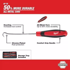 Milwaukee 48-22-9415 Combination SAE Wrench Mechanics Tool Set and 48-22-9215 Hook and Pick Set (19-Piece)