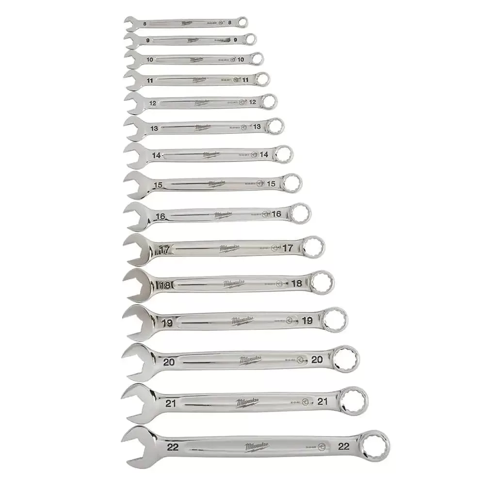 Milwaukee 48-22-9515 48-22-9415 Combination SAE and 48-22-2710 Metric Wrench Mechanics Tool Set with Screwdriver Set (40-Piece)