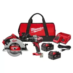 Milwaukee M18 18-Volt Lithium Brushless Cordless Hammer Drill and Circular Saw Combo Kit