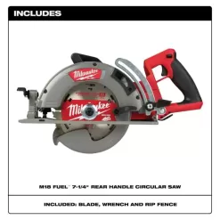 Milwaukee Circular Saw 2830-20 M18 FUEL 18-Volt Lithium-Ion Cordless 7-1/4 in. Rear Handle (Tool-Only)