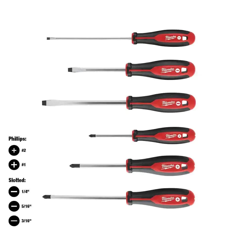 Milwaukee 48-22-9516 Ratcheting Wrench and 48-22-2706 Screwdriver Mechanics Tool Set (21-Piece)