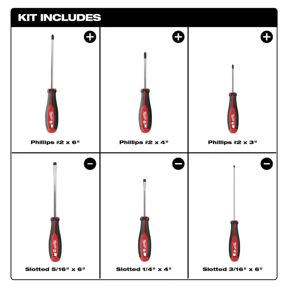 Milwaukee 48-22-9516 Ratcheting Wrench and 48-22-2706 Screwdriver Mechanics Tool Set (21-Piece)