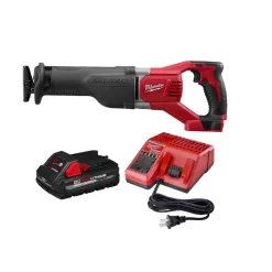 Milwaukee Reciprocating Saw 2621-20-48-59-1835 M18 18V Lithium-Ion Cordless SAWZALL W/ 3.0Ah Battery and Charger