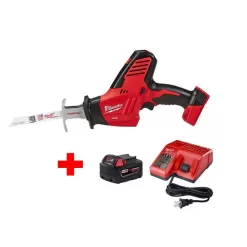Milwaukee Reciprocating Saw 2625-20-48-59-1850 M18 18-Volt Lithium-Ion Cordless Hackzall W/ M18 Starter Kit W/ (1) 5.0Ah Battery and Charger
