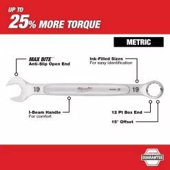 Milwaukee 48-22-9515 48-22-9415 Combination SAE and 48-22-2710 Metric Wrench Mechanics Tool Set with Screwdriver Set (40-Piece)