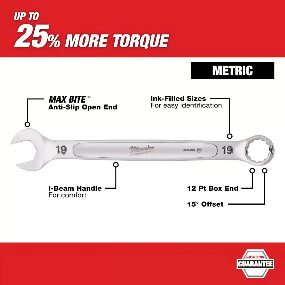 Milwaukee 48-22-9515 48-22-9415 Combination SAE and 48-22-2710 Metric Wrench Mechanics Tool Set with Screwdriver Set (40-Piece)