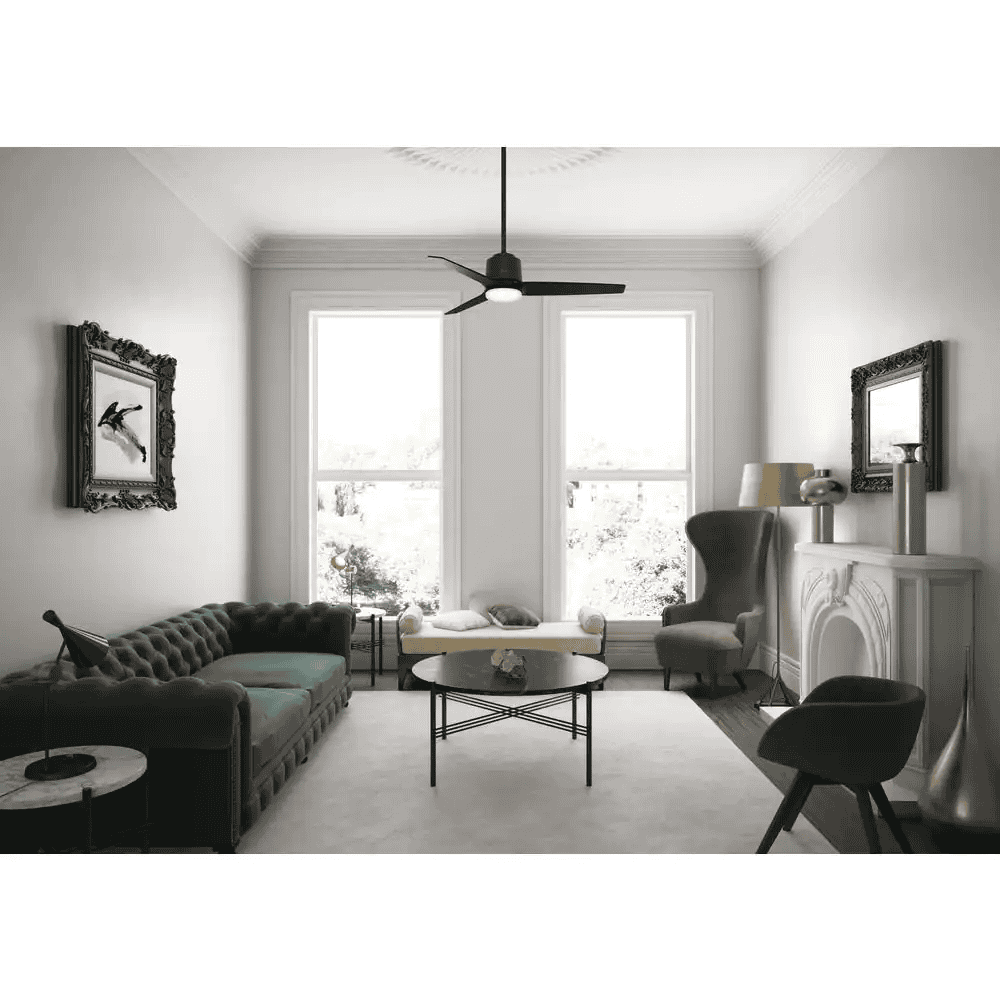 Moxie 52 in. Integrated LED Indoor Matte Black Ceiling Fan Light Remote Control