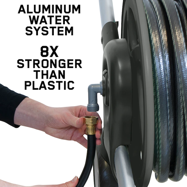 NeverLeak Aluminum 200-ft Cart Hose Reel - Image 3