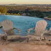 Noble House Hanlee Grey Folding Wood Adirondack Chair (2-Pack)