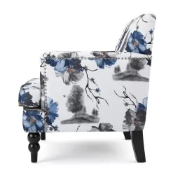 Noble House Rayna Floral Print Fabric Club Chair