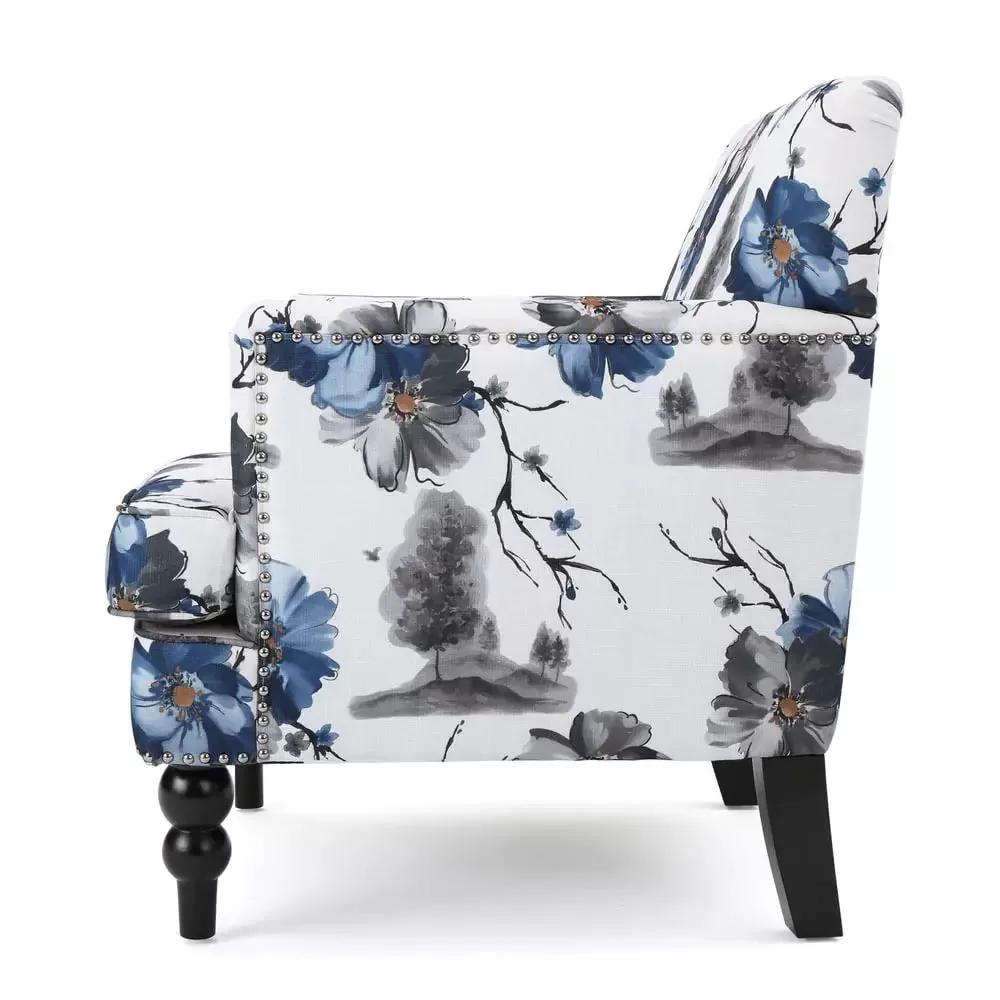 Noble House Rayna Floral Print Fabric Club Chair