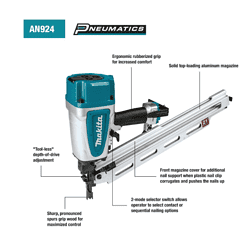 Makita AN924 3-1/2 in. 21° Pneumatic Full Round Head Framing Nailer